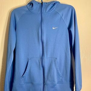 Light Blue Nike Therma Fit Zip Hooded Sweatshirt